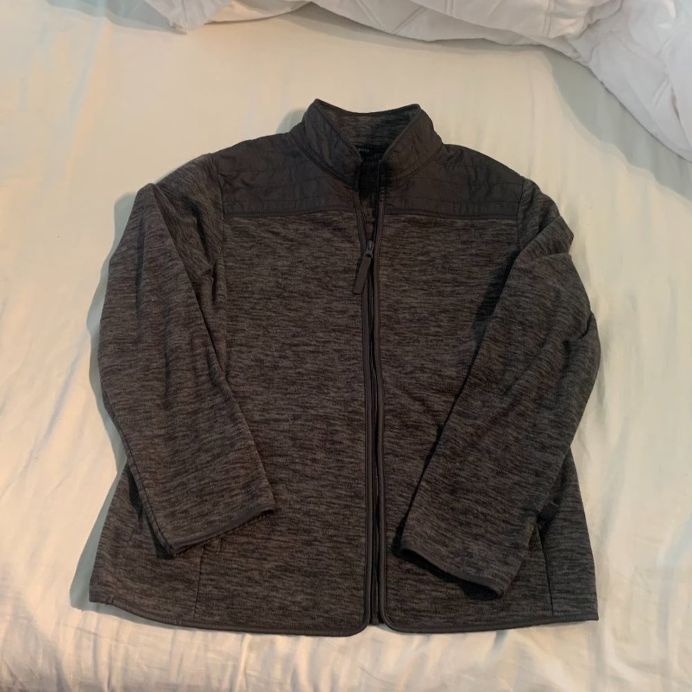 Talbots Grey Color Block Fleece Jacket - Picture 4 of 7